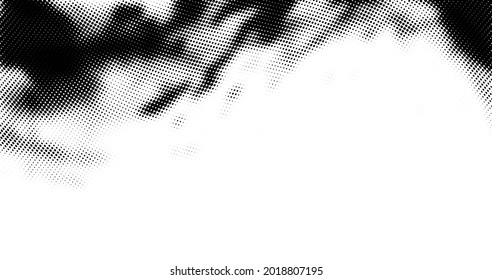 Abstract black halftone dotted smoke. Vector illustration.