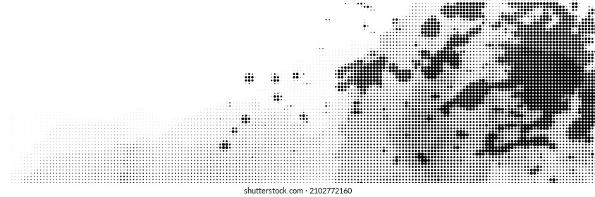 Abstract black halftone dotted spot background. Vector illustration.