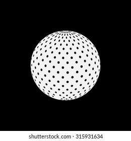 Abstract black halftone globe design. Vector Illustration








