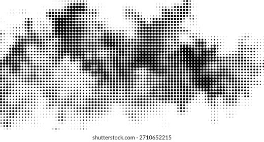 Abstractas onda de sonido de semitono negro de líneas sobre fondo blanco. Ilustración vectorial.
