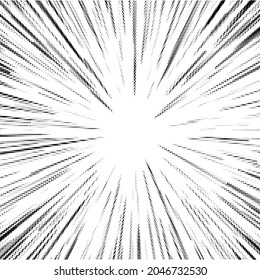 Abstract black halftone star or sun rays. Vector illustration.