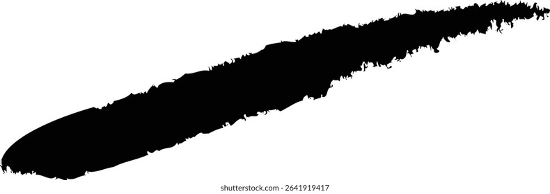 abstract black hand drawn line brush stroke vector illustration.