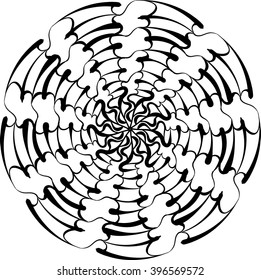 Abstract Black Hand Drawn Mandalas Vector Illustration