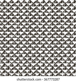 Abstract Black Hand Sketched Scribble Seamless Background Pattern with Triangles. Vector Illustration. Pattern Swatch. Ink Drawing. Texture