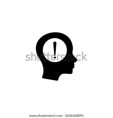 abstract black head like panic or a desperate situation. concept of daily routine or altered consciousness. flat trend modern bad option logotype