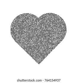 Abstract black heart consisting of dots. Heart of particles.  Vector illustration.