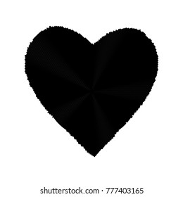 Abstract black heart consisting of dots. Heart of particles. halftone effect. Vector illustration. 