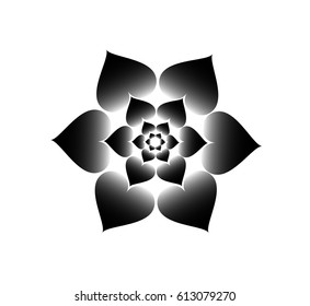 Abstract black heart group circle. Vector illustration for love concept, Flower.