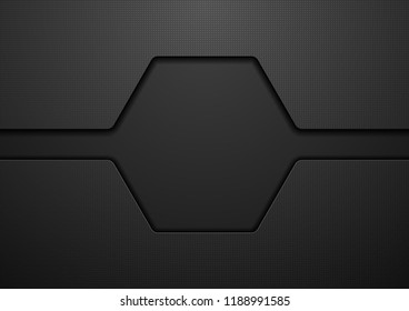 Resumen del fondo del concepto de tecnología hexágono negro. Diseño de vectores