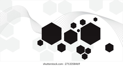 Abstract black hexagon. Vector Illustration. Clip-art