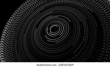 Abstract Black Hole Background. Concentric Circle Rings Vortex in Space. Universe and Starry Concept. Minimal Art Style Vector Space Illustration.