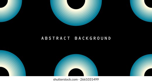 Gradiente do buraco negro abstrato: fundo circular moderno com anéis azul e bege