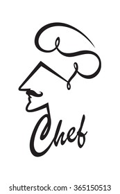 abstract black illustration of chef