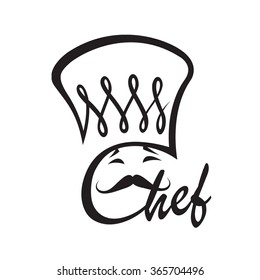 abstract black illustration of chef