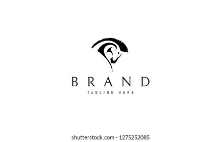 Abstract black image of a horse's head.