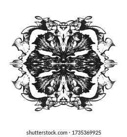 Resumen de fondo de tinta negra. La textura del trazo de pintura negra sobre el papel blanco. Flor abstracta negra. Fondo de escritorio para diseño web y de juegos. Arte de barro grunge.
