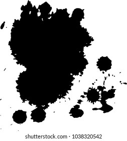 Abstract black ink blot background. Vector illustration. Grunge texture for cards and flyers design. Digital brushe