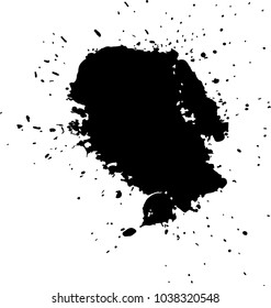 Abstract black ink blot background. Vector illustration. Grunge texture for cards and flyers design. Digital brushe