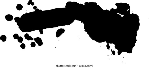 Abstract black ink blot background. Vector illustration. Grunge texture for cards and flyers design. Digital brushe