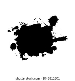Abstract black ink blot background. Vector illustration. Grunge texture for cards and flyers design. A model for the creation of digital brushes
