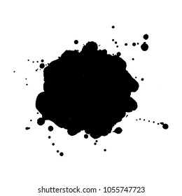 Abstract black ink blot background. Vector illustration. Grunge texture for cards and flyers design. A model for the creation of digital brushes