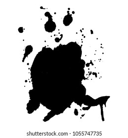 Abstract black ink blot background. Vector illustration. Grunge texture for cards and flyers design. A model for the creation of digital brushes