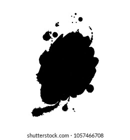 Abstract black ink blot background. Vector illustration. Grunge texture for cards and flyers design. A model for the creation of digital brushes