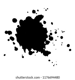 Abstract black ink blot background. Vector illustration. Grunge texture for cards and flyers design.