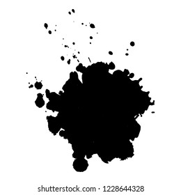 Abstract black ink blot background. Vector illustration. Grunge texture for cards and flyers design.