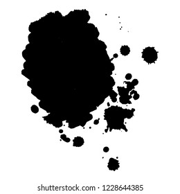 Abstract black ink blot background. Vector illustration. Grunge texture for cards and flyers design.