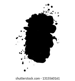 Abstract black ink blot background. Vector illustration. Grunge texture for cards and flyers design. A model for the creation of digital brushes