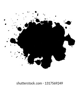 Abstract black ink blot background. Vector illustration. Grunge texture for cards and flyers design. A model for the creation of digital brushes
