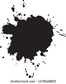 Abstract black ink blot background. Vector illustration. Grunge texture for cards and flyers design. A model for the creation of digital brushes