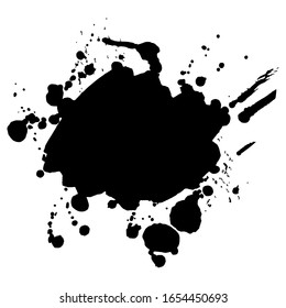 Abstract black ink blot background. Vector illustration. Grunge texture for cards and flyers design. A model for the creation of digital brushes