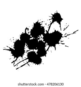 Abstract black ink blot background. Vector illustration. Grunge texture for cards and flyers design. A model for the creation of digital brushes