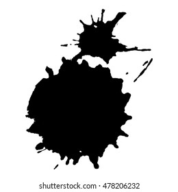 Abstract black ink blot background. Vector illustration. Grunge texture for cards and flyers design. A model for the creation of digital brushes
