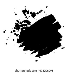 Abstract black ink blot background. Vector illustration. Grunge texture for cards and flyers design. A model for the creation of digital brushes