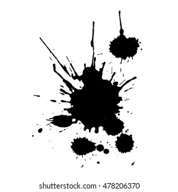 Abstract black ink blot background. Vector illustration. Grunge texture for cards and flyers design. A model for the creation of digital brushes
