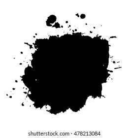Abstract black ink blot background. Vector illustration. Grunge texture for cards and flyers design. A model for the creation of digital brushes