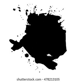 Abstract black ink blot background. Vector illustration. Grunge texture for cards and flyers design. A model for the creation of digital brushes