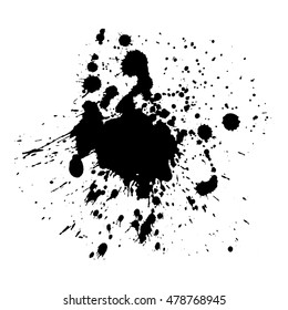 Abstract black ink blot background. Vector illustration. Grunge texture for cards and flyers design. A model for the creation of digital brushes