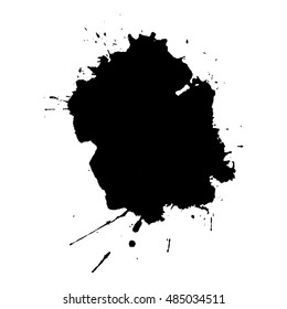 Abstract black ink blot background. Vector illustration. Grunge texture for cards and flyers design. A model for the creation of digital brushes