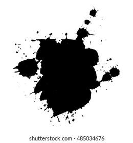 Abstract black ink blot background. Vector illustration. Grunge texture for cards and flyers design. A model for the creation of digital brushes