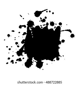 Abstract black ink blot background. Vector illustration. Grunge texture for cards and flyers design. A model for the creation of digital brushes