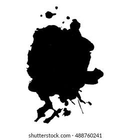 Abstract black ink blot background. Vector illustration. Grunge texture for cards and flyers design. A model for the creation of digital brushes