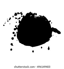 Abstract black ink blot background. Vector illustration. Grunge texture for cards and flyers design. A model for the creation of digital brushes