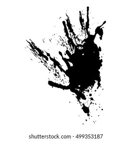 Abstractas fondo de mancha de tinta negra. Ilustración vectorial. Textura grunge para tarjetas y diseño de volantes. Un modelo para la creación de pinceles digitales