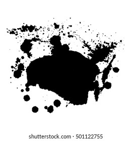 Abstract black ink blot background. Vector illustration. Grunge texture for cards and flyers design. A model for the creation of digital brushes
