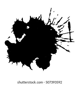 Abstract black ink blot background. Vector illustration. Grunge texture for cards and flyers design. A model for the creation of digital brushes