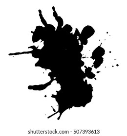 Abstract black ink blot background. Vector illustration. Grunge texture for cards and flyers design. A model for the creation of digital brushes